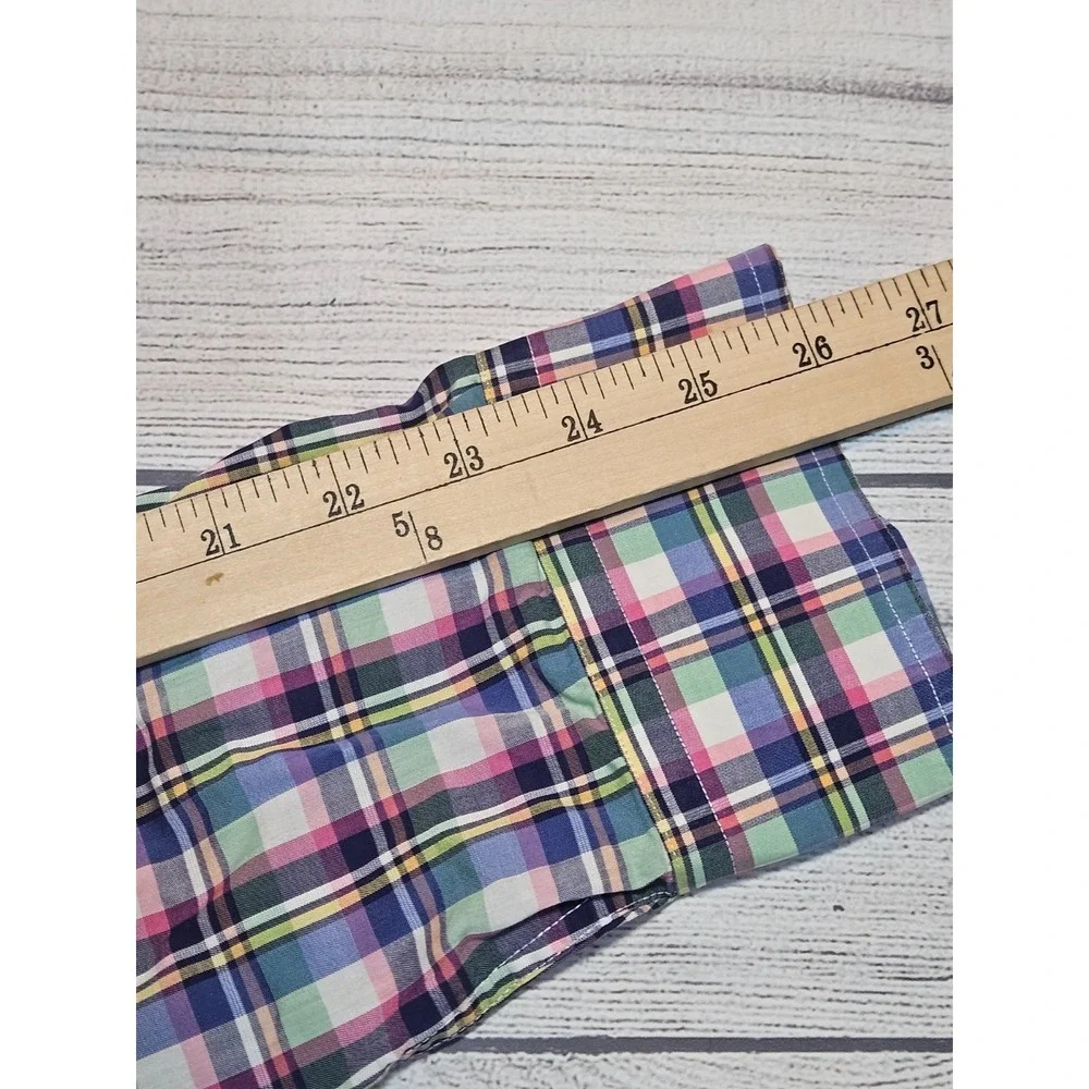 Bergdorf Goodman Button‎ Down Shirt Mens Large Multicolor Plaid Cotton Casual